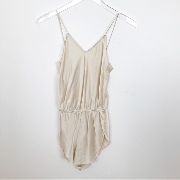 Neiman Marcus Pants - Neiman Marcus | Ivory Satin Sleep Romper Petite